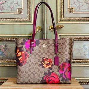 Coach Jumbo Floral Signature Mollie tote handbag purse NWT Authentic
